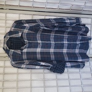 Lane Bryant plaid long roll up sleeves button down shirt size 18/20